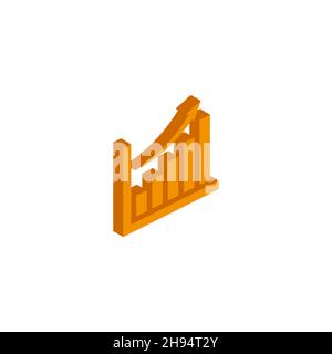 Vector isometric graph icon on white background. EPS Stock Vector
