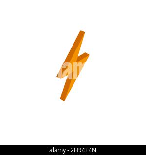 Vector isometric lightning icon on a white background eps Stock Vector