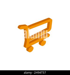 Vector isometric shopping cart icon on a white background eps Stock Vector
