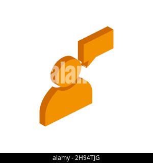 Vector isometric user icon on a white background. EPS Stock Vector