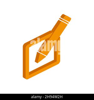 Vector isometric PENCILS icon on a white background eps Stock Vector