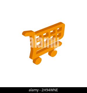 Vector isometric shopping cart icon on a white background eps Stock Vector