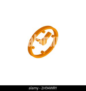 Vector isometric clock icon on a white background eps Stock Vector