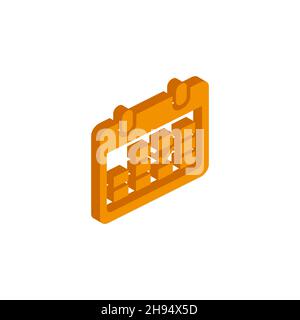 Vector isometric calendar icon on a white background eps Stock Vector
