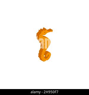 Vector isometric seahorse icon on a white background eps Stock Vector