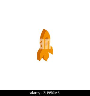 Rocket icon, vector symbol in flat, outline and isometric style eps Stock Vector