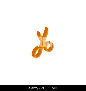 Isometric vector scissors icon sign isolated on white background. eps Stock Vector