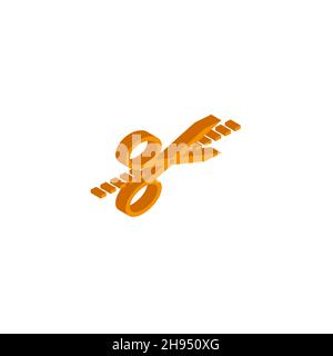 Isometric vector scissors icon sign isolated on white background. eps Stock Vector