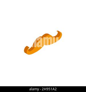 Vector icon mustache isometric sign isolated on white background. eps Stock Vector