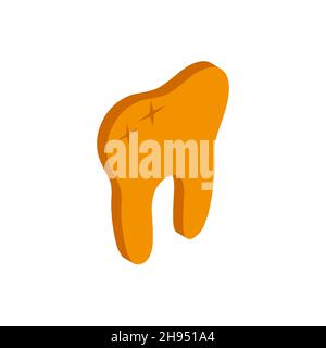 Isometric vector tooth icon sign isolated on white background. eps Stock Vector