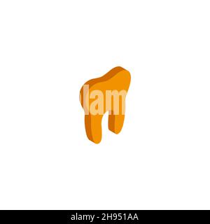 Isometric vector tooth icon sign isolated on white background. eps Stock Vector