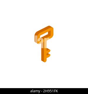 Vector icon wrench isometric. 3d sign isolated on white background. eps Stock Vector