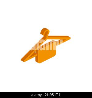 Isometric vector hanger icon sign isolated on white background. eps Stock Vector