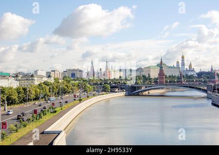 View of the Kremlin from the Moskva River. Stock Photo