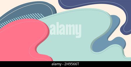 Abstract trendy organic shape composition amorphous forms and lines with dots elements on white background. Vector illustration Stock Vector