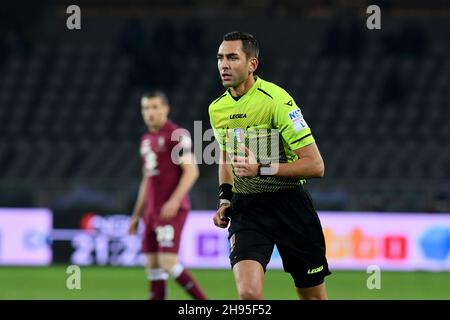 Turin, Italy. 02nd Dec, 2021. Andrea Colombo referee during the Serie A 2021/22 match between Torino FC and Empoli FC at Olimpico Grande Torino Stadium on December 02, 2021 in Turin, Italy Photo ReporterTorino Credit: Independent Photo Agency/Alamy Live News Stock Photo