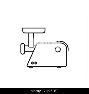 meat grinder line art vector icon on white background eps Stock Vector