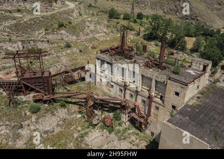 Aerial view of old abandoned plant Stock Photo