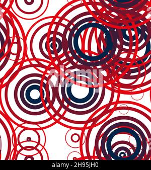 Geometric seamless pattern with circles, stripes, dots. Pattern for fashion and wallpaper. Vector illustration. Stock Vector