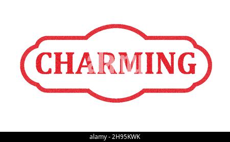 Red Charm distress grunge style stamp Stock Vector