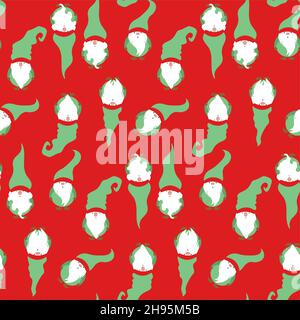 Simple classic seamless Christmas pattern. Traditional green, red color  gift paper. Bright New Year background decorated snowflakes, sweet candies  Vector winter design for wallpaper, fabric, textile 13560874 Vector Art at  Vecteezy