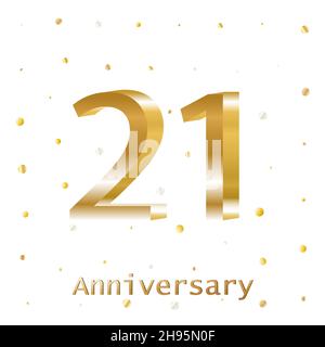 Years Golden Anniversary Vector Logo Design. Poster template for Celebrating. Stock Vector