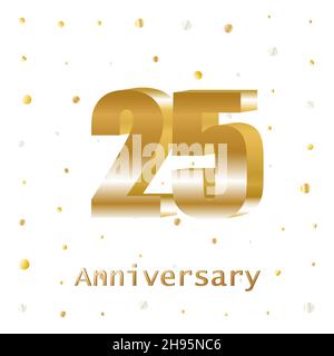 Years Golden Anniversary Vector Logo Design. Poster template for Celebrating. Stock Vector