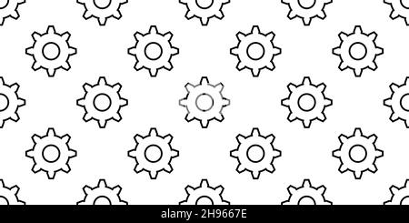 Seamless gear wheel icon pattern, repeats vertically and horizontally Stock Vector