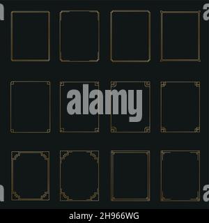 Art Deco gold horizontal frames and borders collection 2. Trendy gatsby ...