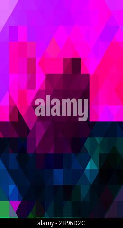 Abstract vivid geometric triangles architectural background vertical layout. Stock Photo