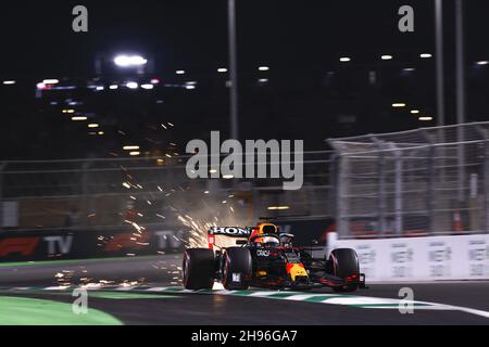 VERSTAPPEN Max (ned), Red Bull Racing Honda RB16B, action during the Formula 1 stc Saudi Arabian Grand Prix 2021, 21th round of the 2021 FIA Formula One World Championship from December 3 to 5, 2021 on the Jeddah Corniche Circuit, in Jeddah, Saudi Arabia - Photo: Dppi/DPPI/LiveMedia Stock Photo