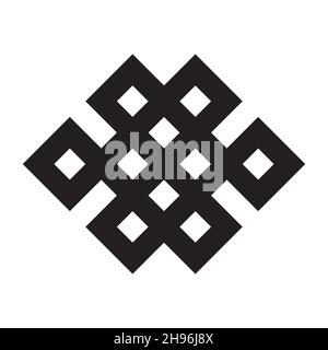Endless knot - black vector symbol Stock Vector