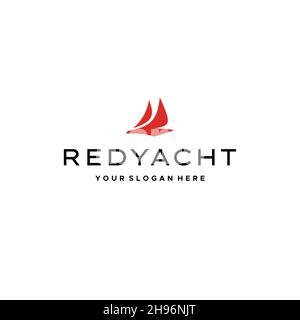 Modern Flat letter mark REDYACHT logo design Stock Vector