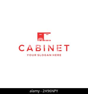 Minimalist logo initial C CABINET logo design Stock Vector