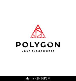 Minimalist design POLYGON triangle logo design Stock Vector