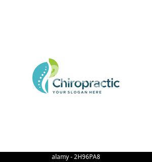 minimalist CHIROPRACTIC colorful logo design Stock Vector