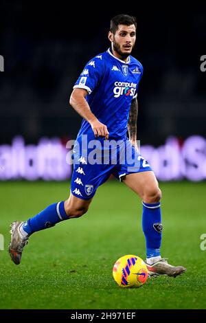 Turin, Italy. 02 December 2021. Filippo Bandinelli of Empoli FC in action during the Serie A football match between Torino FC and Empoli FC. Credit: N Stock Photo