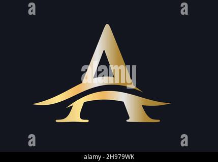 Elegant and stylish A logo design for your company. A letter logo. A Logo for luxury branding. Stock Vector