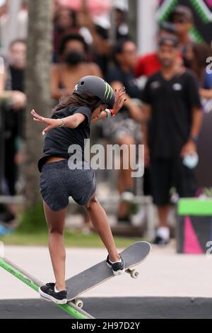 Rio de Janeiro, Brazil. 4th Dec, 2021. Rayssa Leal competes at the modalidade Skate Park, during the STU Open Rio 2021, at Pra&#xe7;a Duó nesta December 4th Credit: Action Plus Sports/Alamy Live News
