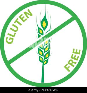 Gluten free icon, vector gluten free sign isolated over white background Stock Vector