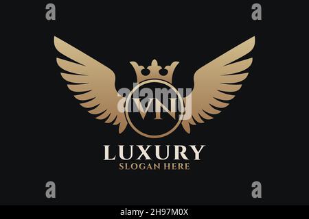 Luxury royal wing Letter VN crest Gold color Logo vector, Victory logo ...