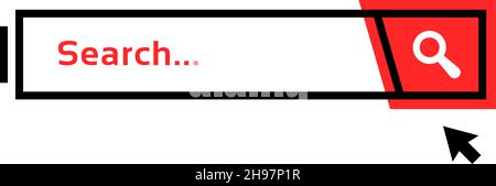 simple cursor click on outline search bar Stock Vector