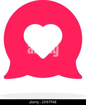 pink speech bubble with heart Stock Vector