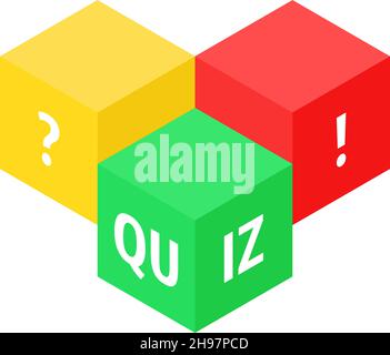 color cubes like quiz icon Stock Vector