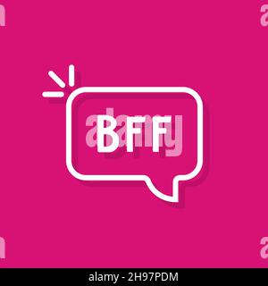 white linear bubble with bff word Stock Vector