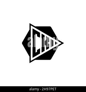 CK Monogram logo letter with triangle play button shape hexagonal rounded. Triangle circle monogram logo, triangle shield logo letter. Stock Vector