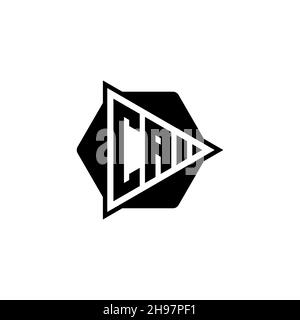 CA Monogram logo letter with triangle play button shape hexagonal rounded. Triangle circle monogram logo, triangle shield logo letter. Stock Vector