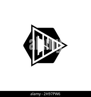 CY Monogram logo letter with triangle play button shape hexagonal rounded. Triangle circle monogram logo, triangle shield logo letter. Stock Vector