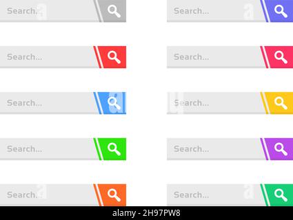 set of search bar for web Stock Vector