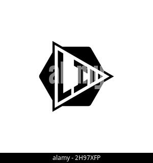 LI Monogram logo letter with triangle play button shape hexagonal rounded. Triangle circle monogram logo, triangle shield logo letter. Stock Vector